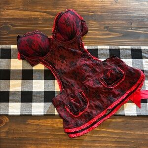 Victoria Secrets Maid Outfit Red Black 36D